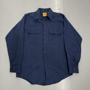 Vintage 60s Red Camel Navy Canvas Workwear Shirt